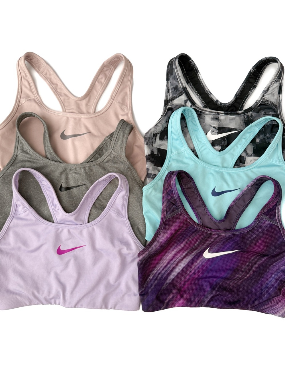 Six Nike Dri Fit Sports Bras Medium